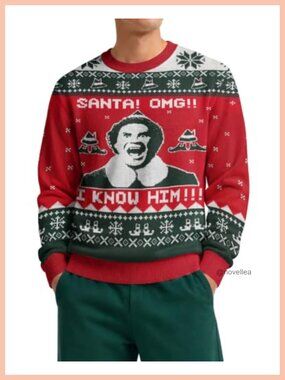 Ugly Christmas Sweater Funny Knit Pullover Crew Neck Long Sleeve Acrylic